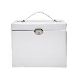 Large Capacity Pu Leather Jewellery Storage Display Organiser - White