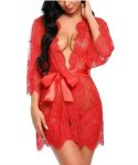 Ladies Red Lace Robe
