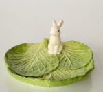 Cabbage Leaf Plate With Bunny – 20X19CM