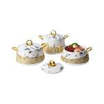 3 Piece Stainless Steel Hot Pot Set Marble