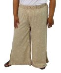 Ladies Printed Wide Leg Slit Pants - 60 Stone