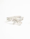 Silver Cubic Zirconia Bow Stacked Ring - M l