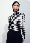 Polo-neck Jumper - Black & Cream