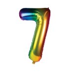 Helium air Foil Rainbow Number 7 Balloon 106CM Tbd