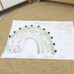 Milestone Blanket Rainbow Green Ellie