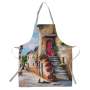 Rustic Colourful Street Medium Length Apron By Stella Bruwer