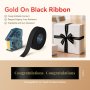 NB720 - - N1 - Satin Ribbon Set Package - 14MMX5.1M - Gold On Black