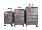Smte Unbreakable Travel Luggage 3 Piece Suitcases Spinner Brown With Keychain