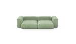 Two Module Sofa - Cord Velours - Duck Egg - 272CM X 136CM