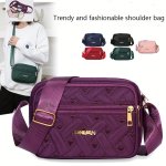 Stylish Heart Embroidered Crossbody Bag Multi-layer Solid Color Shoulder Bag Perfect Sling Bag For Daily Use