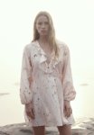 Flounce-trimmed Dress - Powder Pink & Floral