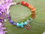 Chakra Chip Bracelet With Small Pentagram