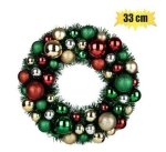 Xmas Wreath Tinsel W baubles 33CM