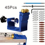 45-PIECE Pocket Hole Jig Set Metal Woodworking Angle Drill Guide Carpentry Screw Joint Locator With Drill Bits And Dowel Tools F