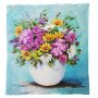 Colourful Flowers In White Vase Light Weight Fleece By Stella Bruwer