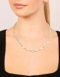 Goldair Gold Plated Blue & White Oval Cubic Zirconia Necklace