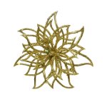 Poinsettia On Clip Gold 14X5CM