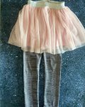 Tartan Kds Black Pants With Pink Tulle Skirt 5 6Y