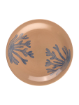 Hand Printed Coral Pattern Dinner Plate - None Blue