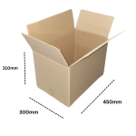Top-loader Corrugated Shipping & Boxes Various Sizes - Stock Box 25 450 X 300 X 310MM