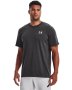 Men's Ua Logo Embroided Heavyweight Short Sleeve - Jet Gray / Md