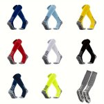 Men's Knee High Sport Socks Non Slip Shock Absorption Comfy Breathable Athletic Socks For Men's Outdoor Football Basketball Trai