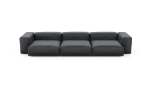 Three Module Sofa - Velvet - Dark Grey - 377CM X 136CM