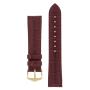 Duke Alligator Embossed Leather Watch Strap In Burgundy - 18MM / Gold
