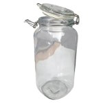 Glass Storage Jar With Lid And Clips Clear 2LT