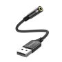 Moswag USB To 3.5MM Jack Audio Adapter 0.65FEET/20CM External Sound Card Support MIC Trrs Headset With 3.5MM Aux Stereo Converter Compatible With Win