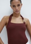 Halterneck Thong Body - Dark Brown