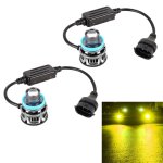 1 Pair H11 27W DC12V Car Aluminum Alloy Flashing LED Headlight Gold Light