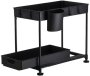 Multi-purpose 2-TIER Sliding Kitchen Cabinet Spice Rack Organizer With Hook Steel Organizer Kitchen Rack