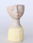 Yellow Bust Flower Pot 28X14CM