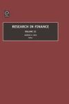 Research In Finance Hardcover New