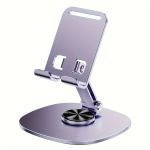 360-DEGREE Rotating Metal Phone Stand Compact Foldable Desktop Holder