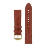 Crocograin Crocodile Embossed Leather Watch Strap In Gold Brown - 16MM Gold