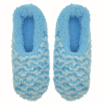 Snoozies Blue Wiggly Stripe - Light Blue - S Women