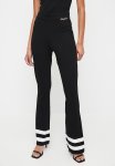 Sissy Boy Dimas: Knit Bootleg Pants With Stripe Details - Black