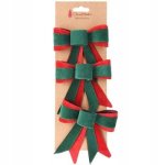 Bow Set Of 3 Pvc Green With Red Edges 10X11CM