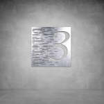 House Number D09 - 500 X 500 Matt Silver Cool White