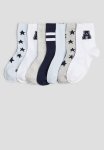 7-PACK Socks - Light Grey Marl stars