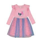 Girls Unicorn Sequin Mesh Dress