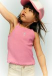 Ribbed Strappy Top - Pink Ice Cream Cone