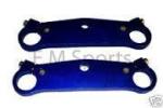 Set Thicker Race Anodized Steering Plates - Blue 25MM