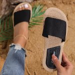 Women's Simple Slides Casual Open Toe Summer Shoes Women's Comfortable Slip On Beach Slides