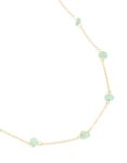 Waterproof Gold Plated Stainless Steel Green Semi Precious Stone Chip Necklace