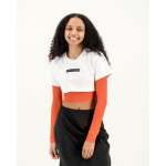 Long Sleeve Tee - White With Orange Mesh - XL