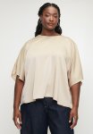 Edit Satin Shell With Back Pleat Detail Plus - Neutral
