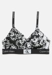 Calvin Klein 1996 Cotton Longline Bralette - Black white